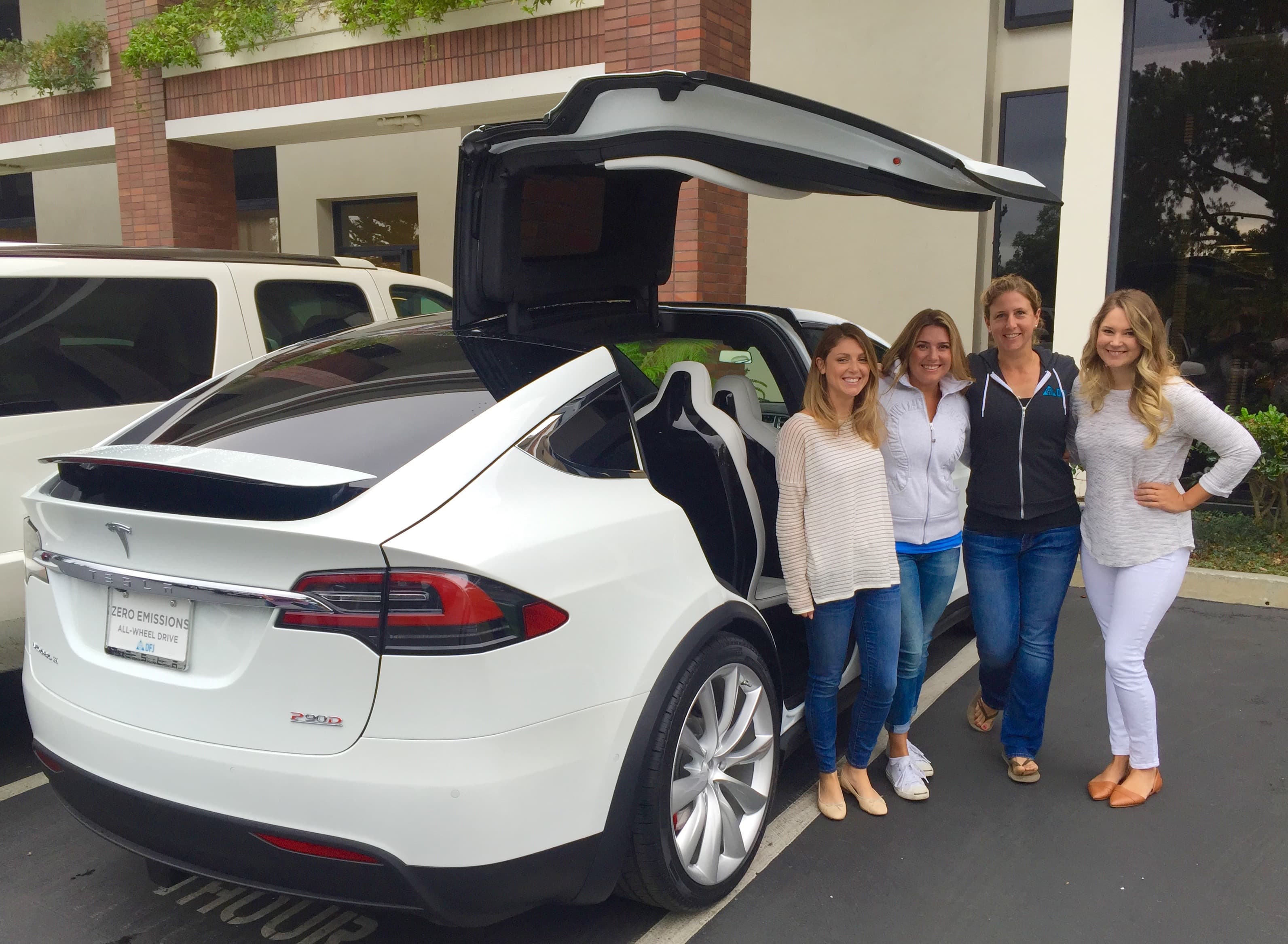 Tesla Model X with Falcon Wing doors open, 2015